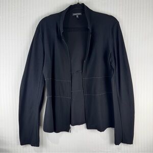 Eileen Fisher Black Viscose Nylon Knit Blazer Jacket Cardigan Women's Size Small
